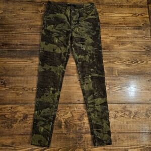 ABS by Allen Schwartz Women's Camo Corduroy Skinny Pants Size 26 Olive Green